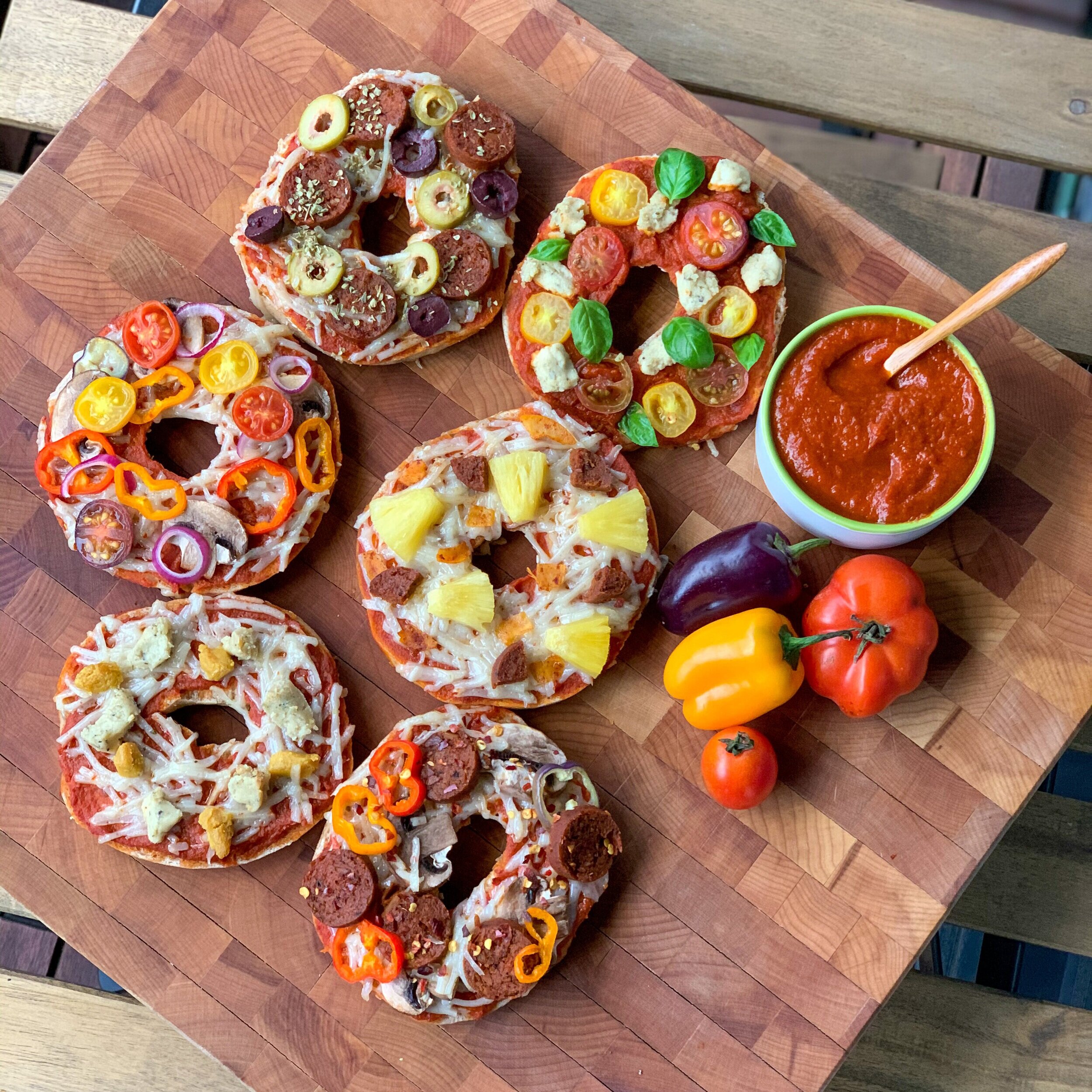 Vegan Pizza Bagels - 6 MUST-TRY Topping Combos